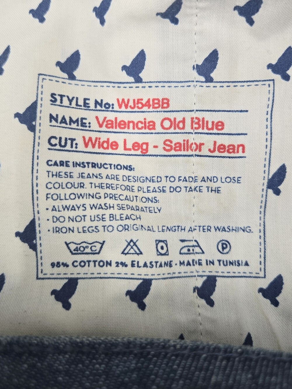 MiH Jeans Valencia High-Rise Sailor Button Wide Leg Mid Blue Denim - Picture 10 of 15
